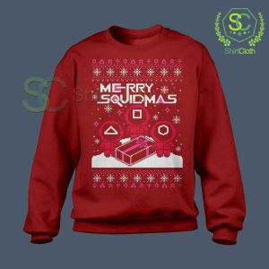 Merry-Squidmas-Squid-Game-Red-Sweatshirt