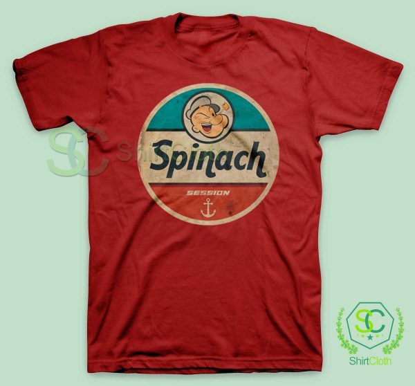 Popeye-Spinach-Session-Red-T-Shirt