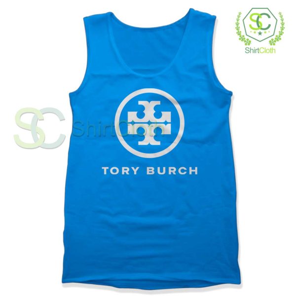 Tory-Burch-Logo-Blue-Tank-Top