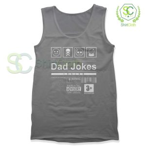 Dad-Jokes-Label-Grey-Tank-Top